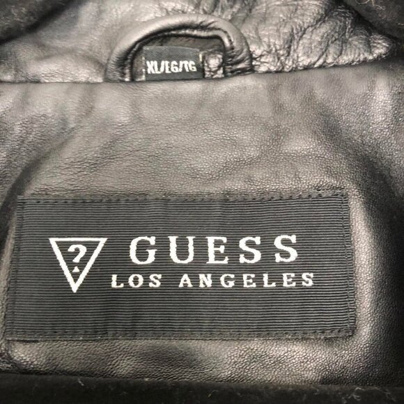 NWT GUESS Genuine Leather Moto Biker Jacket XL MSRP $550 - Picture 4 of 8